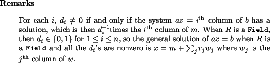 \begin{remarks}
For each $i$, $d_i \ne 0$\ if and only if the system
$a x = {i}...
..._j r_j w_j$\ where $w_j$\ is the
${j}^{{\rm th}}$\ column of $w$.
\end{remarks}