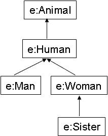 Human rdfs:subClassOf Animal - Man rdfs:subClassOf Human - Woman rdfs:subClassOf Human - Sister rdfs:subClassOf Woman