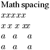 exampel of math spacing