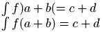 int f(a+b)=c+d\\ \int f\mathopen)a+b\mathclose(=c+d
