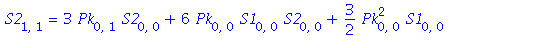 S2[1, 1] = 3*Pk[0, 1]*S2[0, 0]+6*Pk[0, 0]*S1[0, 0]*S2[0, 0]+3/2*Pk[0, 0]^2*S1[0, 0]+3/2*Pk[0, 0]*Pk[0, 1]+3*S2[0, 0]*S2[0, 1]+3/2*Pk[0, 0]*S2[0, 1]-2*S1[0, 0]*S1[0, 1]-Pk[1, 1]-2*Pk[1, 0]*S1[0, 0]-S1[...