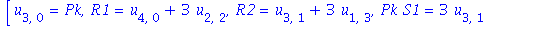 [u[3, 0] = Pk, R1 = u[4, 0]+3*u[2, 2], R2 = u[3, 1]+3*u[1, 3], Pk*S1 = 3*u[3, 1]+u[1, 3], Pk*S2 = 3*u[2, 2]+u[0, 4], u[4, 0] = Q0]