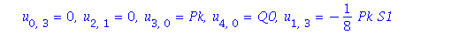x = 0, y = 0, u[0, 0] = 0, u[1, 0] = 0, u[0, 1] = 0, u[1, 1] = 0, u[2, 0] = 1, u[0, 2] = -1, u[0, 3] = 0, u[2, 1] = 0, u[3, 0] = Pk, u[4, 0] = Q0, u[1, 3] = -1/8*Pk*S1+3/8*R2, u[2, 2] = 1/3*R1-1/3*Q0,...