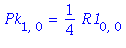 Pk[1, 0] = 1/4*R1[0, 0]