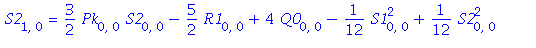 S2[1, 0] = 3/2*Pk[0, 0]*S2[0, 0]-5/2*R1[0, 0]+4*Q0[0, 0]-1/12*S1[0, 0]^2+1/12*S2[0, 0]^2+S1[0, 1]