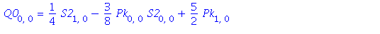 Q0[0, 0] = 1/4*S2[1, 0]-3/8*Pk[0, 0]*S2[0, 0]+5/2*Pk[1, 0]+1/48*S1[0, 0]^2-1/48*S2[0, 0]^2-1/4*S1[0, 1]