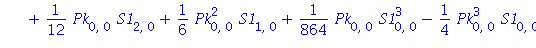 Pk[2, 1] = 3*Pk[0, 0]^2*Pk[0, 1]+2/9*Pk[1, 0]*S2[0, 1]+1/3*Pk[0, 0]^2*S2[0, 1]+1/6*Pk[0, 2]*S1[0, 0]+2/9*Pk[0, 1]*S1[0, 1]-11/432*Pk[0, 1]*S1[0, 0]^2+1/4*Pk[0, 0]*S1[0, 2]+1/12*S1[0, 0]*Pk[2, 0]+5/12*...