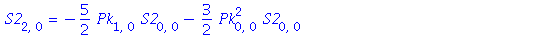 S2[2, 0] = -5/2*Pk[1, 0]*S2[0, 0]-3/2*Pk[0, 0]^2*S2[0, 0]+18*Pk[0, 0]*Pk[1, 0]-5/2*Pk[0, 1]*S1[0, 0]+1/4*Pk[0, 0]*S1[0, 0]^2-3/2*Pk[0, 0]*S2[1, 0]+1/4*Pk[0, 0]*S2[0, 0]^2-3/2*Pk[0, 0]*S1[0, 1]+6*Pk[0,...