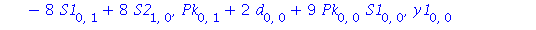 [-9*Pk[0, 0]*d[0, 0]-36*Pk[0, 0]^2*S1[0, 0]-4*d[0, 0]*S2[0, 0]-e[0, 0]*S1[0, 0]+3*c[0, 0]*S1[0, 0]-e[0, 1]+d[1, 0], S2[0, 0]*e[0, 0]-3*c[0, 0]*S2[0, 0]+6*Pk[0, 0]^2*S2[0, 0]+3*Pk[0, 0]*c[0, 0]+4*d[0, ...