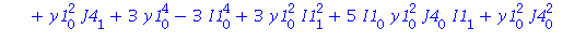 y3[0] = (-1+2*I1[0]^2*y1[0]^2*J4[1]-6*y1[0]^3*I1[1]-I1[0]^6+y1[0]^2*J4[1]+3*y1[0]^4-3*I1[0]^4+3*y1[0]^2*I1[1]^2+5*I1[0]*y1[0]^2*J4[0]*I1[1]+y1[0]^2*J4[0]^2+I1[0]^4*y1[0]^2*J4[0]^2+2*y1[0]^2*J4[0]^2*I1...