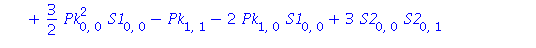 S2[1, 1] = 3*Pk[0, 1]*S2[0, 0]+6*Pk[0, 0]*S1[0, 0]*S2[0, 0]+3/2*Pk[0, 0]*Pk[0, 1]+3/2*Pk[0, 0]^2*S1[0, 0]-Pk[1, 1]-2*Pk[1, 0]*S1[0, 0]+3*S2[0, 0]*S2[0, 1]+3/2*Pk[0, 0]*S2[0, 1]+2*S1[0, 0]*S1[0, 1]+S1[...