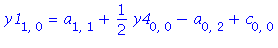 y1[1, 0] = a[1, 1]+1/2*y4[0, 0]-a[0, 2]+c[0, 0]