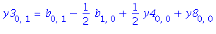 y3[0, 1] = b[0, 1]-1/2*b[1, 0]+1/2*y4[0, 0]+y8[0, 0]