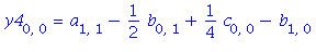 y4[0, 0] = a[1, 1]-1/2*b[0, 1]+1/4*c[0, 0]-b[1, 0]