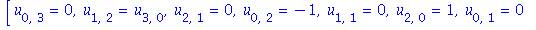 [u[0, 3] = 0, u[1, 2] = u[3, 0], u[2, 1] = 0, u[0, 2] = -1, u[1, 1] = 0, u[2, 0] = 1, u[0, 1] = 0, u[1, 0] = 0, u[0, 0] = 0, y = 0, x = 0]