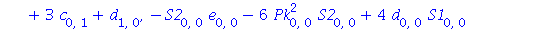[-36*Pk[0, 0]^2*S1[0, 0]-9*Pk[0, 0]*d[0, 0]-4*d[0, 0]*S2[0, 0]-e[0, 0]*S1[0, 0]-e[0, 1]+3*c[0, 1]+d[1, 0], -S2[0, 0]*e[0, 0]-6*Pk[0, 0]^2*S2[0, 0]+4*d[0, 0]*S1[0, 0]+24*Pk[0, 0]*S1[0, 0]^2+3*Pk[0, 0]*...