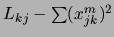 $L_{kj}-\sum (x_{jk}^m)^2$