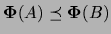 ${\bf\Phi}(A)
\preceq {\bf\Phi}(B)$