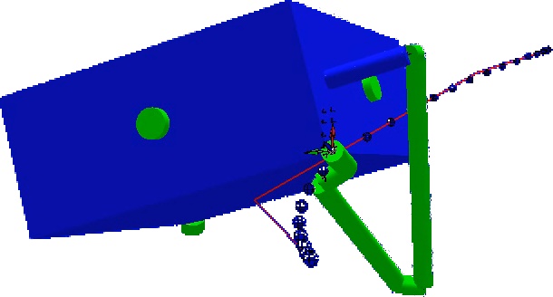 In RTK simulator, the robot following a trajectory while the base is not constrained.