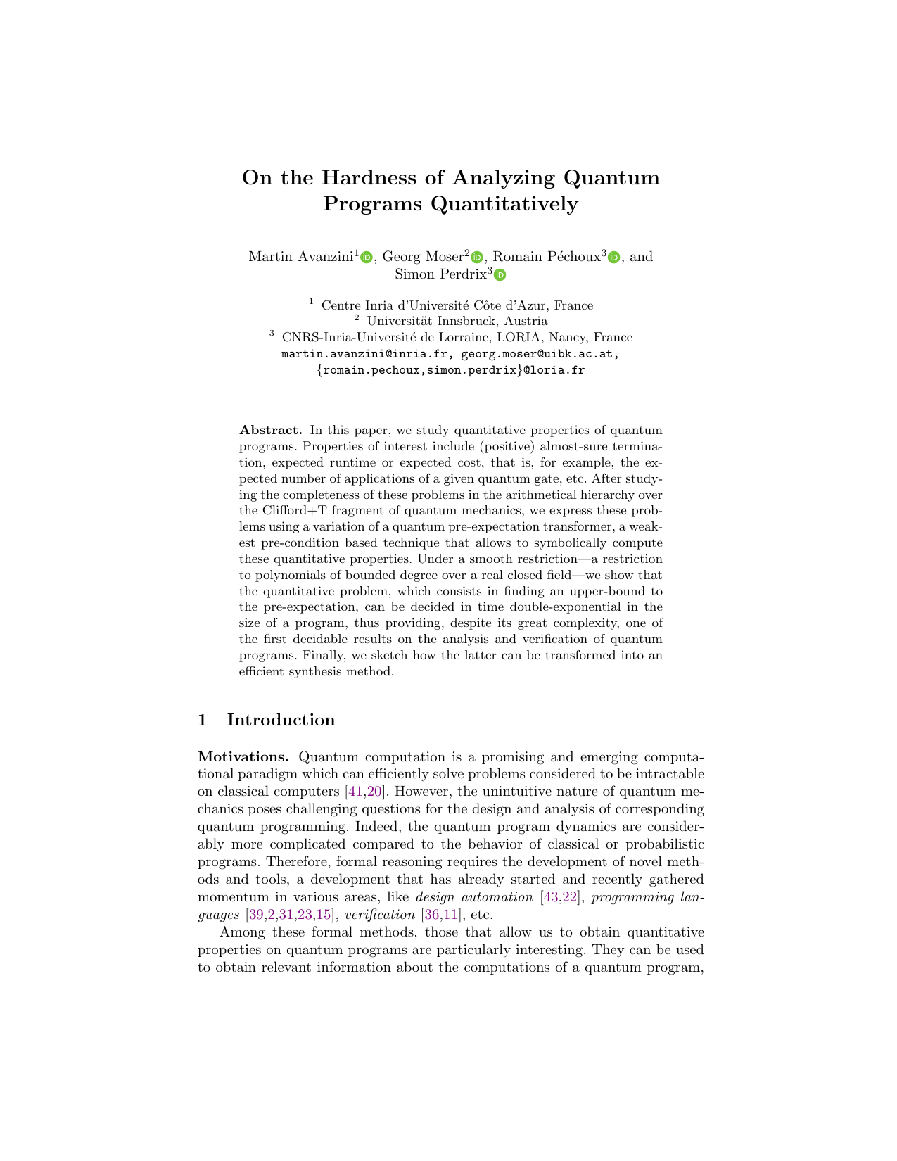 On the Hardness of Analyzing Quantum Programs Quantitatively