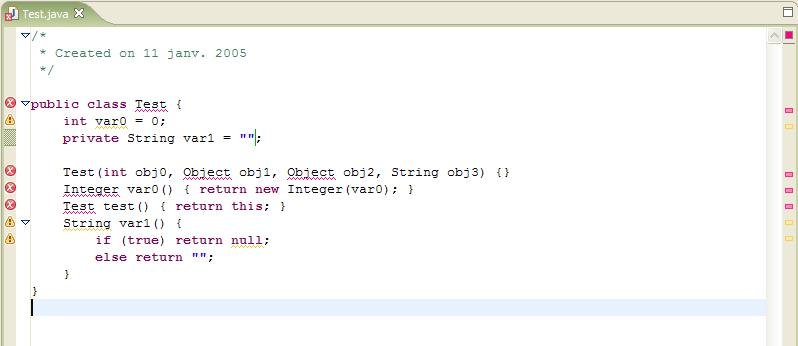 The editor error highlighting