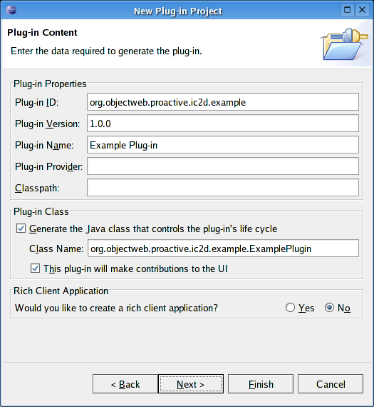 Specify plug-in content