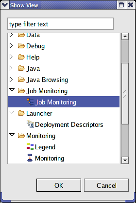 Select the Job Monitoring view in the list