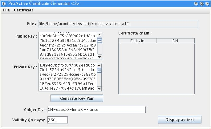 The ProActive Certificate Generator (for oasis)