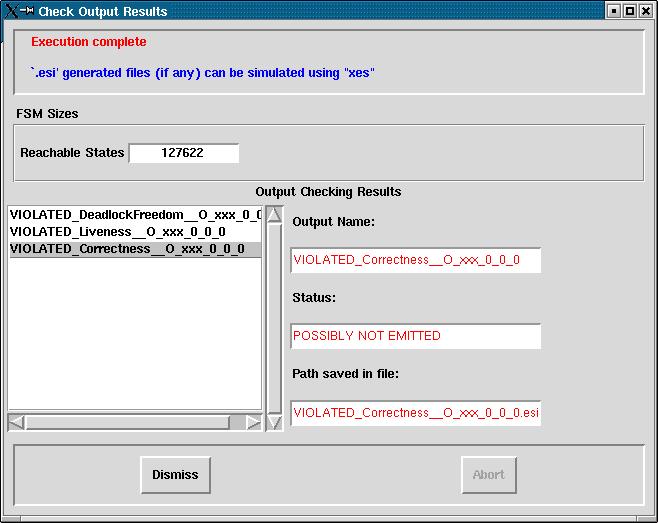 A xeve window showing verification results