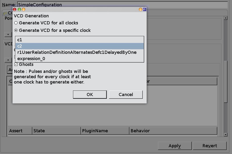 the VCD run configuration windows