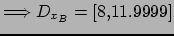 $ \Longrightarrow D_{x_B}=[8, 11.9999]$