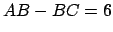 $ AB-BC=6$