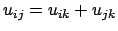$ u_{ij} = u_{ik} + u_{jk}$