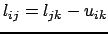 $ l_{ij} = l_{jk} - u_{ik}$