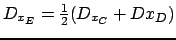 $ D_{x_E} = \frac{1}{2}(D_{x_C} + D{x_D})$