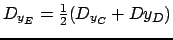 $ D_{y_E} = \frac{1}{2}(D_{y_C} + D{y_D})$