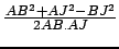 $ \frac{AB^2+AJ^2-BJ^2}{2AB.AJ}$