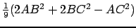 $ \frac{1}{9}(2AB^2+2BC^2-AC^2)$