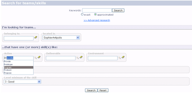 Figure 6 : Example of a customized query graphical interface