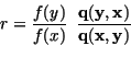 \begin{displaymath}r=\frac{f(y)}{f(x)}\;\,{\bf\frac{q(y,x)}{q(x,y)}}\end{displaymath}