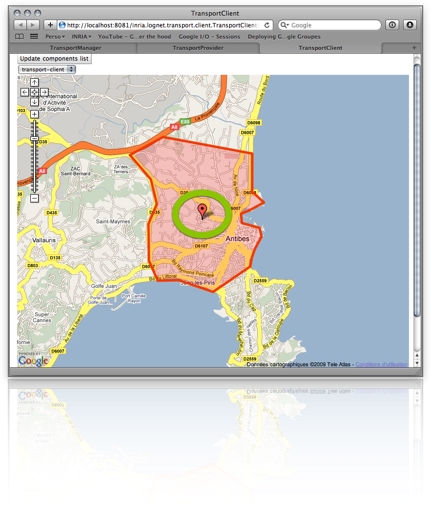 Click on the map to seach services available at this position