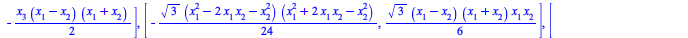 [[[1]], [[x[3]], [`+`(`*`(`/`(1, 240), `*`(`^`(10, `/`(1, 2)), `*`(`+`(`*`(3, `*`(`^`(x[1], 2))), `-`(`*`(`^`(x[2], 2)))), `*`(`+`(`*`(`^`(x[1], 2)), `-`(`*`(3, `*`(`^`(x[2], 2))))), `*`(x[1], `*`(x[2...