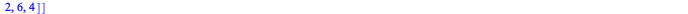 `Multiplicities within a degree` = [[1, 0, 0, 0, 0], [0, 0, 0, 1, 0], [1, 0, 1, 1, 0], [1, 0, 0, 2, 1], [2, 0, 2, 2, 1], [1, 0, 1, 4, 2], [3, 1, 3, 4, 2], [2, 0, 2, 6, 4]]