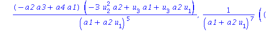 g := [a1*x+a2*u[0]+t1, a3*x+a4*u[0]+t2, (a3+a4*u[1])/(a1+a2*u[1]), (-a2*a3+a4*a1)*u[2]/(a1+a2*u[1])^3, (-a2*a3+a4*a1)*(-3*u[2]^2*a2+u[3]*a1+u[3]*a2*u[1])/(a1+a2*u[1])^5, (-a2*a3+a4*a1)*(15*a2^2*u[2]^3...