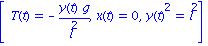 [T(t) = -y(t)*g/l^2, x(t) = 0, y(t)^2 = l^2]