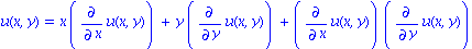 u(x, y) = x*diff(u(x, y), x)+y*diff(u(x, y), y)+diff(u(x, y), x)*diff(u(x, y), y)