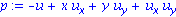p := -u[]+x*u[x]+y*u[y]+u[x]*u[y]
