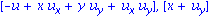 [-u[]+x*u[x]+y*u[y]+u[x]*u[y]], [x+u[y]]