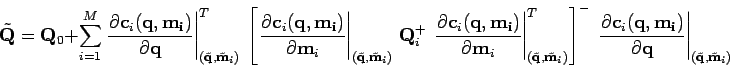 \begin{displaymath}
\tilde{\bf Q} = {\bf Q}_0 + \sum_{i=1}^M \left.\frac{\partia...
...artial {\bf q}}\right\vert _{(\tilde{\bf q}, \tilde{\bf m}_i)}
\end{displaymath}